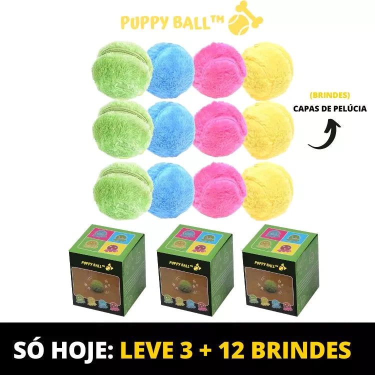 Bolinha de Rolagem Automática - Puppy Ball© + 4 Brindes (Capas de Pelúcia)